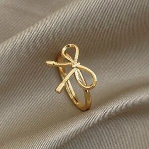 Bow Tie Knot Ribbon Ring | 18k Gold Plated