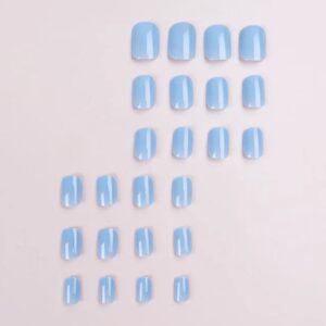 Short Sky Blue | Thick High Quality Set of x 24 Press on Nails