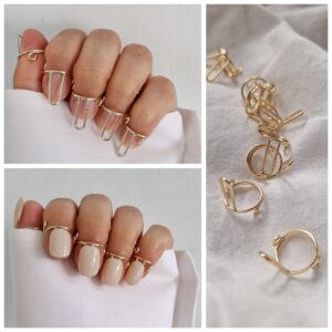 Adjustable Nail Rings |  Pack of 10 Gold or Silver Rings
