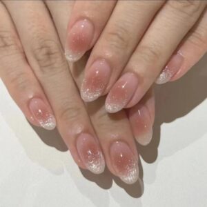 Nude Glitter Cat Eye Oval | High Quality Thick 24pcs Press on Nails